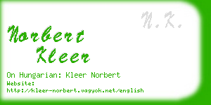 norbert kleer business card